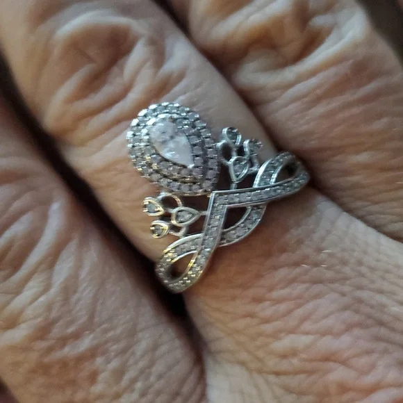 STERLING SILVER CROWN RING - Picture 2 of 3